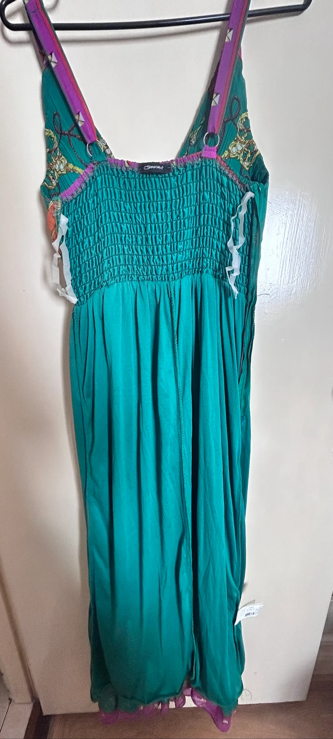 Long Green Origin Printed Dress with Appliqués | One Size (fits 36/38) – photo 8